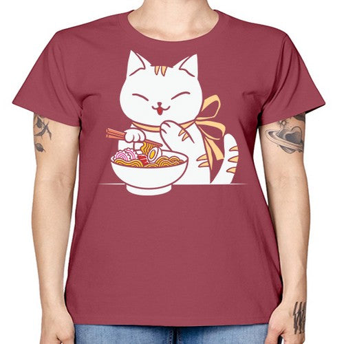 Ramen Cat Kawaii Anime Tee Japanese 280# - anime -  Missy T-Shirt