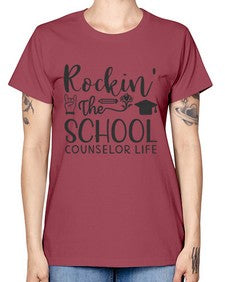 Rockin The School Counselor Life 774# - librarian -  Missy T-Shirt