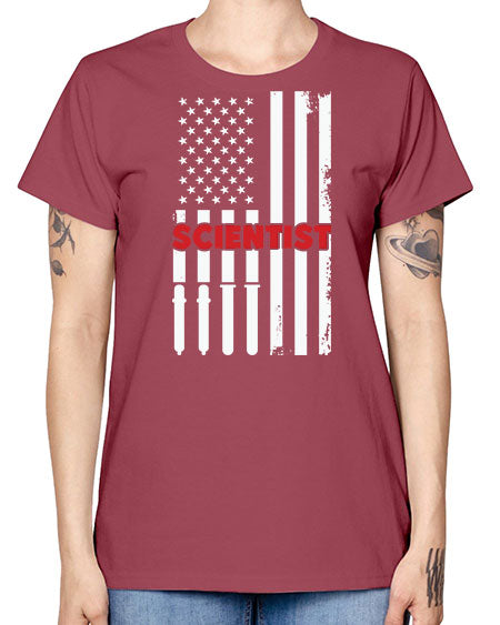 ScientistUSAFlagScientistSkinite Scientist Skinite 38# - general science -  Missy T-Shirt
