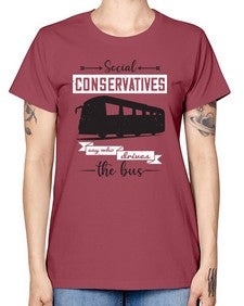 Social conservatives say who drives the bus 5# - bus -  Missy T-Shirt