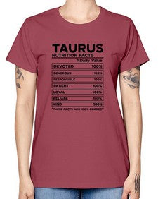 Taurus Nutrition Facts 490# - taurus -  Missy T-Shirt