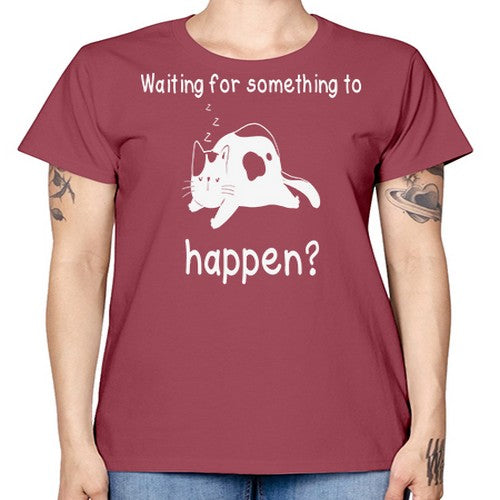 Waiting For Something Sleeping Cat 285# - anime -  Missy T-Shirt