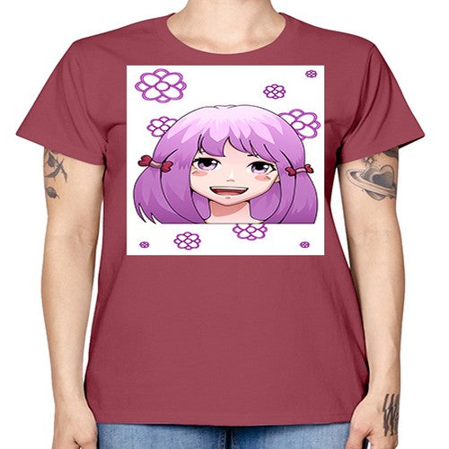 cute ponytails purple hair girl 63# - anime -  Missy T-Shirt