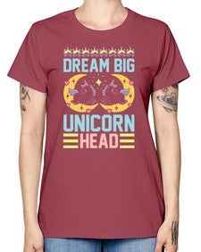 dream big unicorn head 113# - unicorn -  Missy T-Shirt