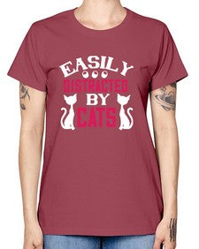 easily distracted by cats Style 46# - cats -  Missy T-Shirt
