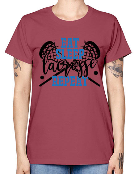 eat sleep lacrosse repeat 15# - lacrosse -  Missy T-Shirt