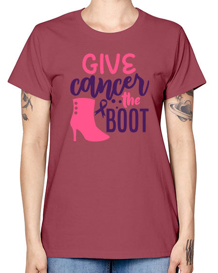give cancer the boot Style 1# - breast cancer -  Missy T-Shirt
