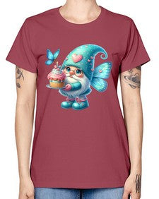 gnome with butterfly 20# - gnome -  Missy T-Shirt