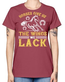horses give us the wings we lack Style 44# - horse -  Missy T-Shirt