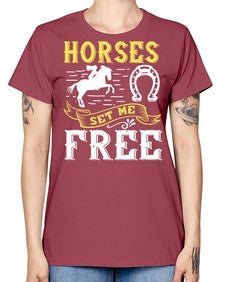 horses set me free Style 39# - horse -  Missy T-Shirt