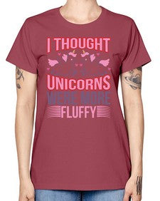 i thought unicorns were more fluffy 193# - unicorn -  Missy T-Shirt