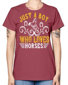 just a boy who loves horses Style 32# - horse -  Missy T-Shirt