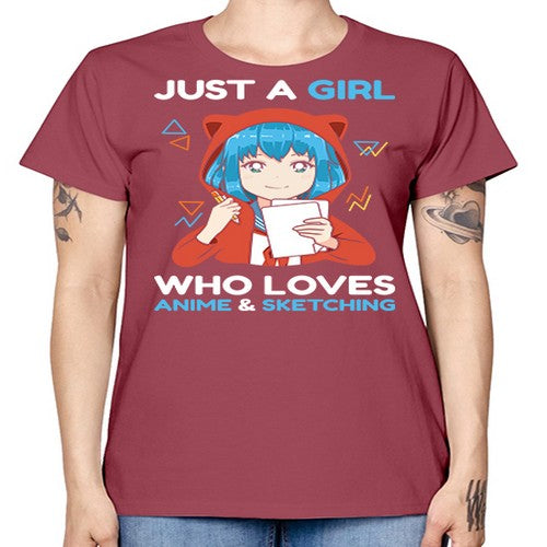 just a girl who loves anime and sketching259# - anime -  Missy T-Shirt
