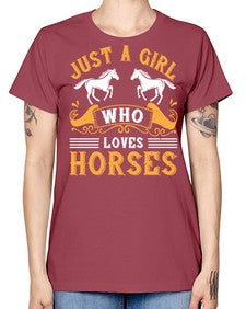 just a girl who loves horses Style 31# - horse -  Missy T-Shirt