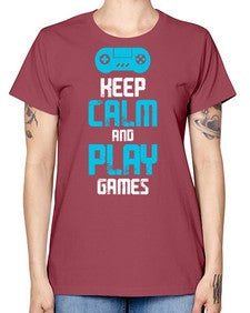keep calm and play games 133# - video games -  Missy T-Shirt