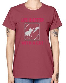 life is better with a cat Style 63# - cats -  Missy T-Shirt