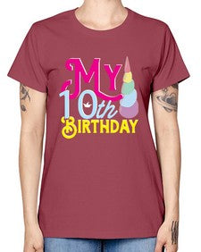 my 10th birthday 251# - unicorn -  Missy T-Shirt