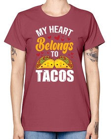 my heart belongs to tacos 1423# - tacos -  Missy T-Shirt