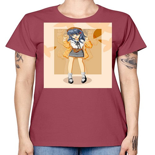 of beautiful girl with jacket 132# - anime -  Missy T-Shirt