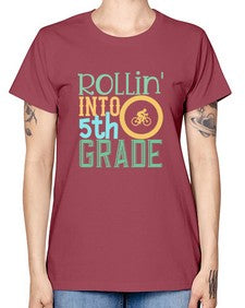 rollin into fifth grade 775# - fifth grade -  Missy T-Shirt