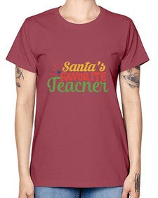 santas favorite teacher Style 351# - teacher -  Missy T-Shirt