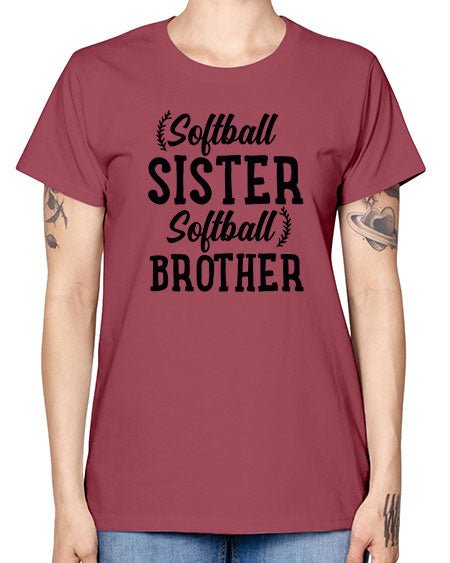softball sister softball brother 2273# - softball -  Missy T-Shirt