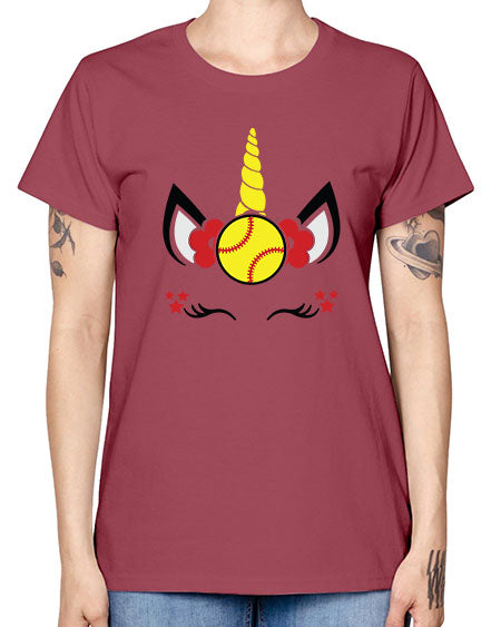 softball unicorn 398# - softball -  Missy T-Shirt