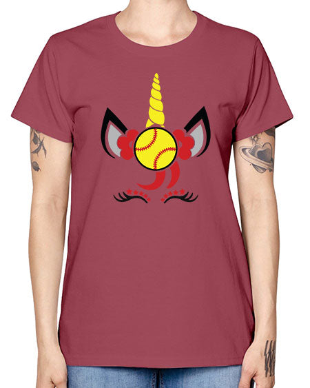 softball unicorn 401# - softball -  Missy T-Shirt
