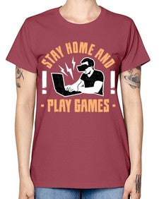 stay home and play game 153# - video games -  Missy T-Shirt