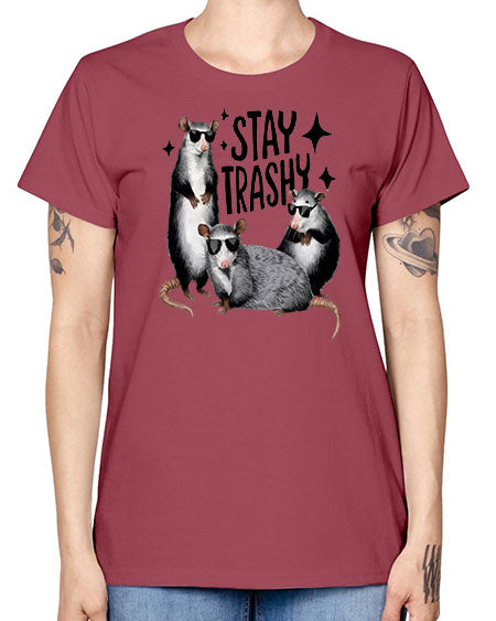 stay trashy 61# - raccoon -  Missy T-Shirt