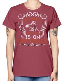 the way to haeven is on horseback Style 19# - horse -  Missy T-Shirt