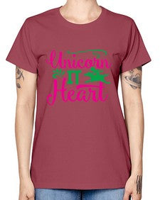 unicorn it heart 467# - unicorn -  Missy T-Shirt