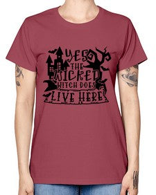 yes the wicked witch does live here 2# - witch -  Missy T-Shirt