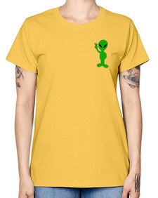 Alien in Pocket Side 3# - ufo -  Missy T-Shirt