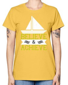 Believe  Achieve 23# - boats -  Missy T-Shirt