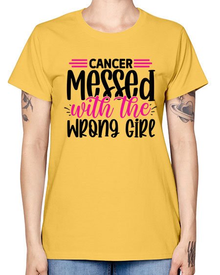 Cancer Messed with the Wrong Girl 29# - breast cancer -  Missy T-Shirt