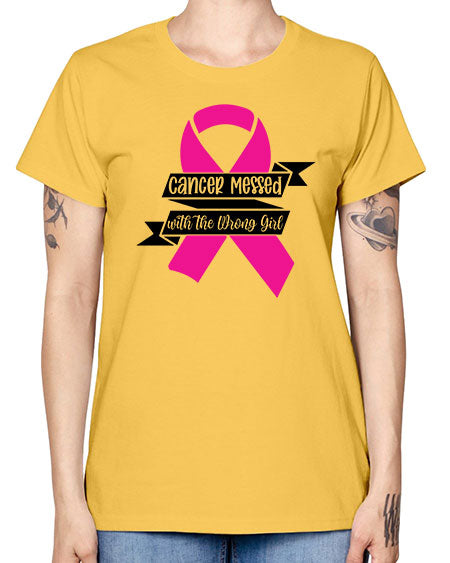 Cancer Messed with the Wrong Girl 30# - breast cancer -  Missy T-Shirt