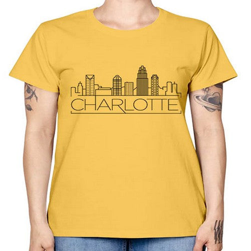 Charlotte Minimal Skyline 557# - cities -  Missy T-Shirt