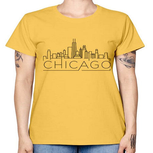 Chicago Minimal Skyline 568# - cities -  Missy T-Shirt