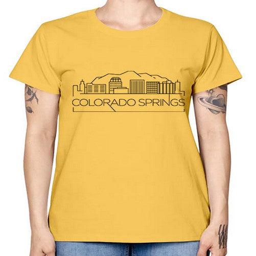 Colorado Springs Minimal Skyline 601# - cities -  Missy T-Shirt