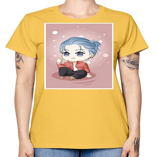 Cute little boy silver hair 78# - anime -  Missy T-Shirt