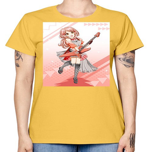 Cute rock star girl with guitar game 17# - anime -  Missy T-Shirt
