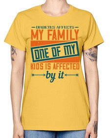 Diabetes affects my family One of my kids is affected by it Style 4# - diabetes -  Missy T-Shirt
