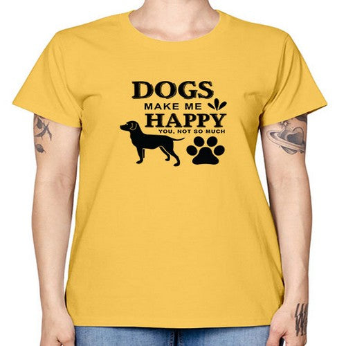 Dogs Make Me Happy Style 44# - dogs -  Missy T-Shirt
