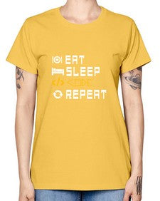 Eat sleep code repeat 49# - computer -  Missy T-Shirt