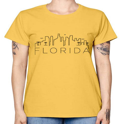 Florida Minimal Skyline 728# - cities -  Missy T-Shirt