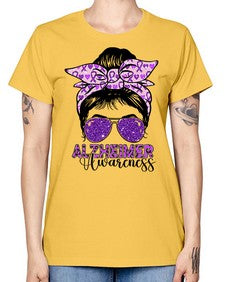 Girl Warrior Alzheimer Awareness 153# - alzheimers -  Missy T-Shirt