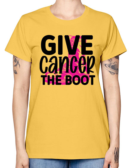 Give Cancer the Boot 25# - breast cancer -  Missy T-Shirt