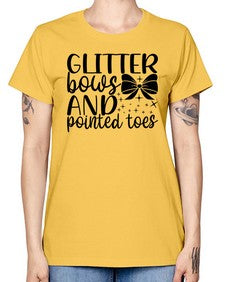 Glitter bows and pointed toes 130# - ballet -  Missy T-Shirt