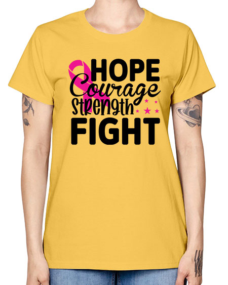 Hope Courage Strength Fight 21# - breast cancer -  Missy T-Shirt